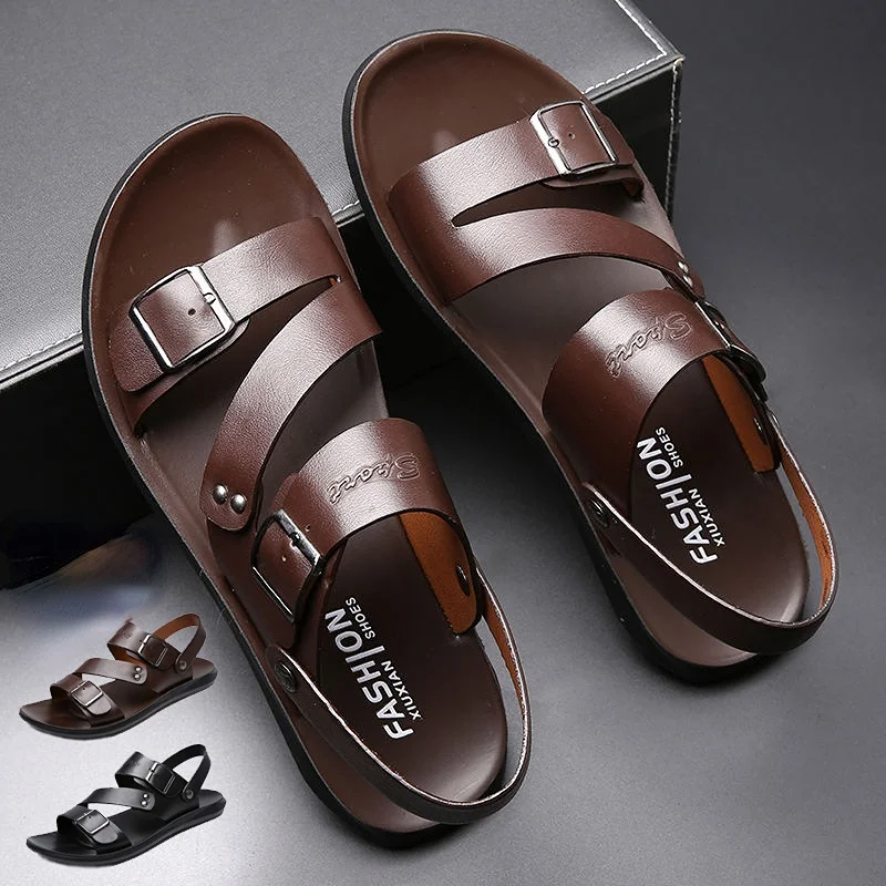 Crossfit Male - 패션 샌들 남성 솔리드 컬러 PU